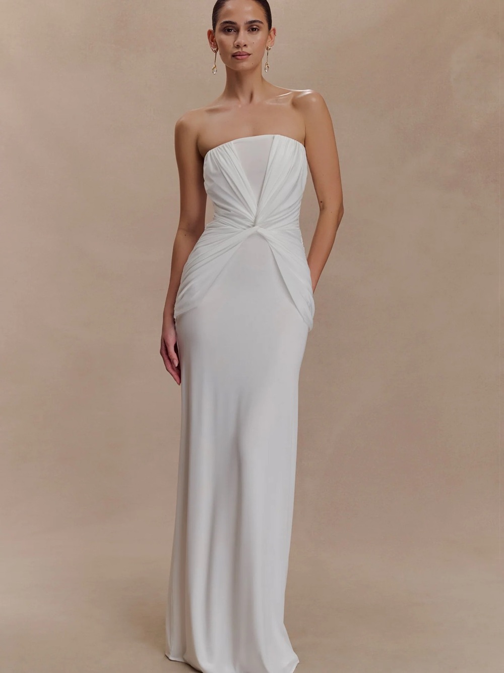 Meshki Mirren Strapless Slinky Maxi Dress